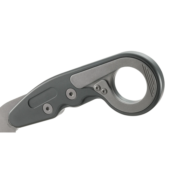 CRKT Provoke Compact Aluminum, Tactical Morphing Karambit Knife: Plain Edge, Stonewash Blade, Model 4045