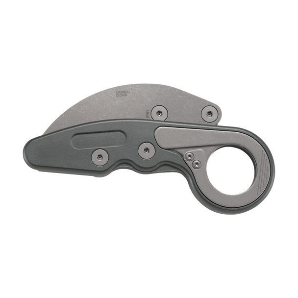 CRKT Provoke Compact Aluminum, Tactical Morphing Karambit Knife: Plain Edge, Stonewash Blade, Model 4045