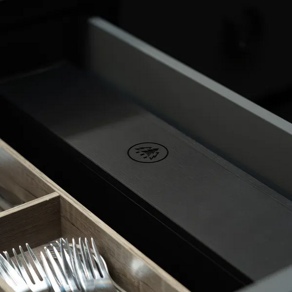 HORL 3 Storage Box: Black Painted Ash Wood