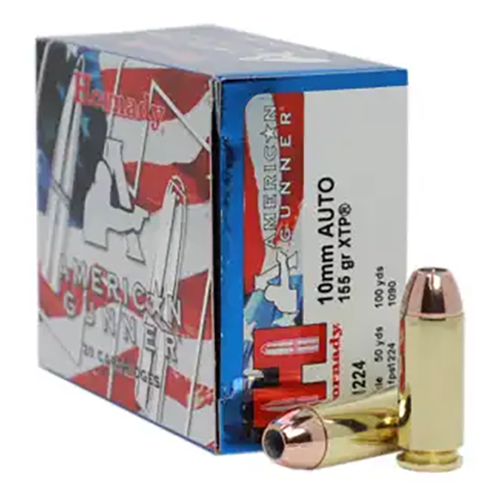 Hornady American Gunner Ammunition: 10mm Auto, 155 gr, XTP, 1410 fps, Model 91224