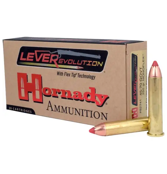 Hornady LEVERevolution Ammunition: 45-70 Gov't, 250 gr, MonoFlex, 640 m/s, Model 82743