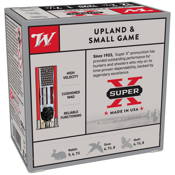 Winchester Super-X Upland & Small Game Ammunition: 12 Gauge, 2-3/4", #7.5, 1 oz, 1290 fps, Model XU127