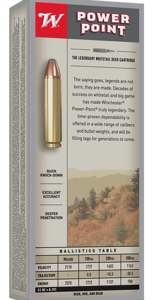 Winchester Power-Point Ammunition: 450 Bushmaster, 260 Grain, Power-Point, 2110 fps