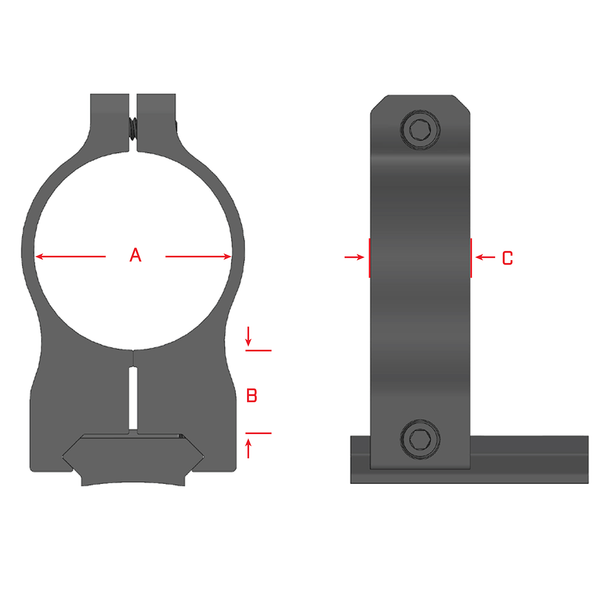 Warne Vapor Rimfire Rings: 1", High, Black