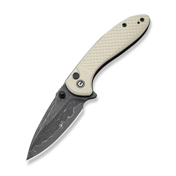 CIVIVI Faeger Flipper & Thumb Stud & Button Lock Knife Milled Ivory G10 Handle, Model C24031-DS1