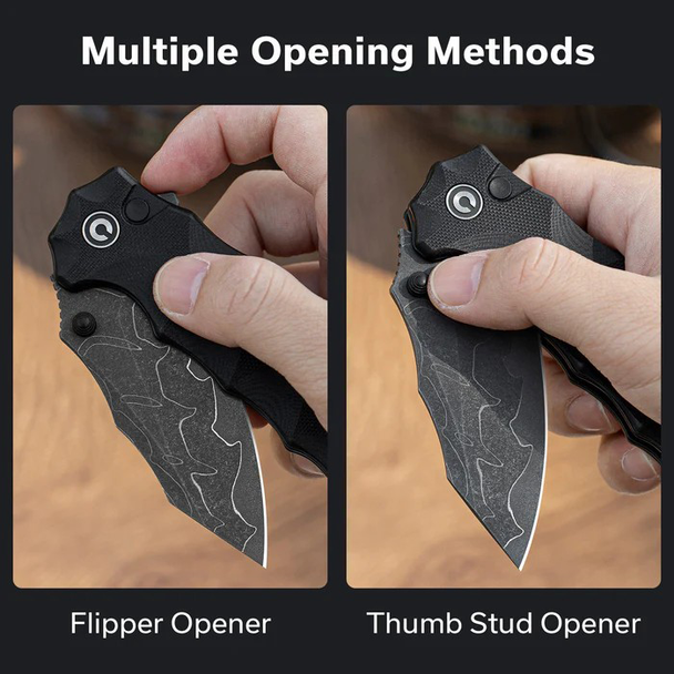 CIVIVI Natterjack Thumb Stud & Button Lock Knife G10 Handle, Model C24028-DS1