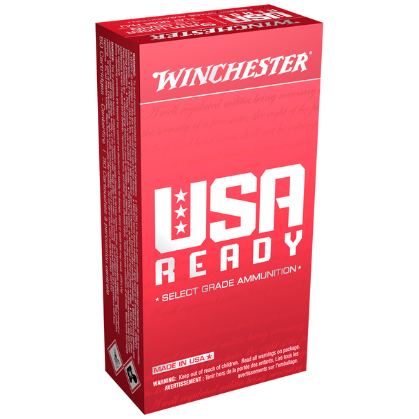 Winchester USA Ready Ammunition: 9mm Lugger, 115 gr, Flat Nose FMJ, 1190 fps, Model RED9