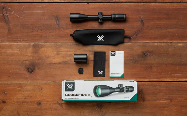Vortex Optics Crossfire HD 4-12x44 SFP Riflescope: 1" Tube, WideRange Plex (MOA) Reticle | DEMO CFR-41202, Grade A