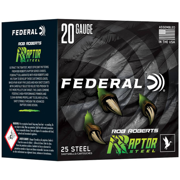 Federal Rob Roberts Raptor Steel: 20 Gauge, 3", #3, Steel, 1 oz, 1400 fps | RRS209 3