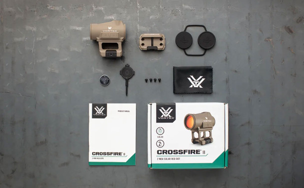 Vortex Optics Crossfire II Solar Red Dot Sight, Tan: 2 MOA Reticle | CF2-RD2-SLR-T