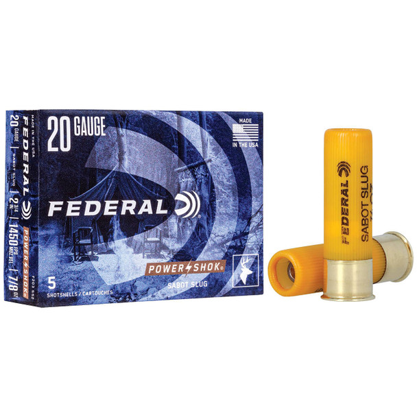 Federal Power-Shok Sabot Slug: 20 Gauge, 2-3/4", 328 gr, 1450 fps | F203 SS2