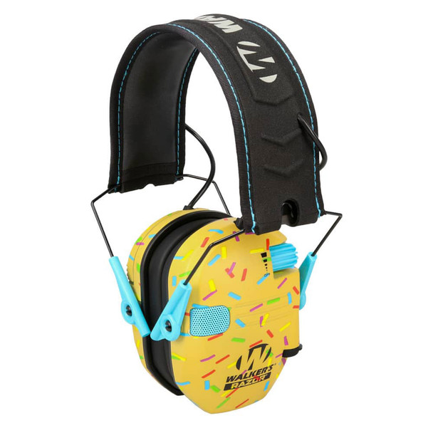 Walker's Razor Slim Electronic Ear Muffs, Gold Sprinkles
