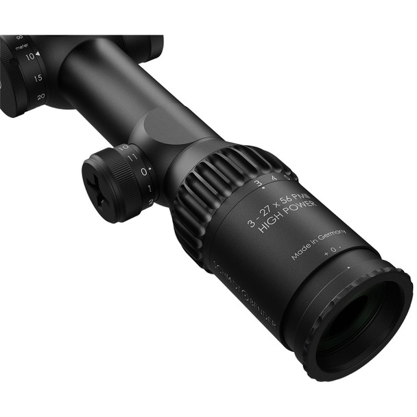 Schmidt & Bender PM II High Power LP 3-27x56 FFP Riflescope: 34mm Tube, MSR2 Reticle, DT35 MTC LT / ST ZC CT (0.1 mrad) / CW Turret | 669-911-532-F2-E9