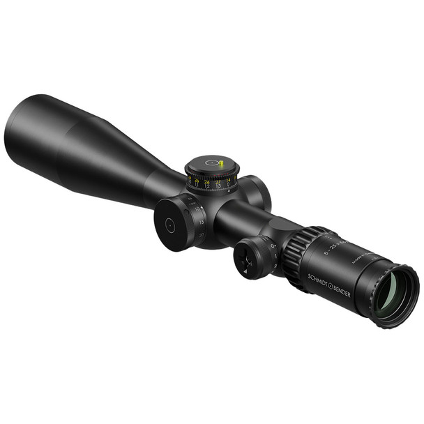 Schmidt & Bender PM II LP 5-25x56 FFP Riflescope: 34mm Tube, P5FL Reticle,  DT27 MTC LT / ST ZC CT (0.1 mrad) / CW Turret | 689-911-622-G9-E9