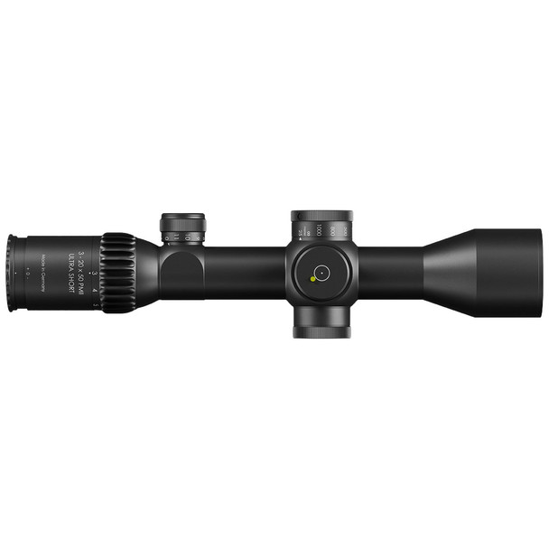 Schmidt & Bender PM II Ultra Short LP 3-20x50 FFP Riflescope: 34mm Tube, TR²ID Reticle,   DT35 MTC LT / ST ZC CT (0.1 mrad) / CW Turret | 667-911-432-F2-E9
