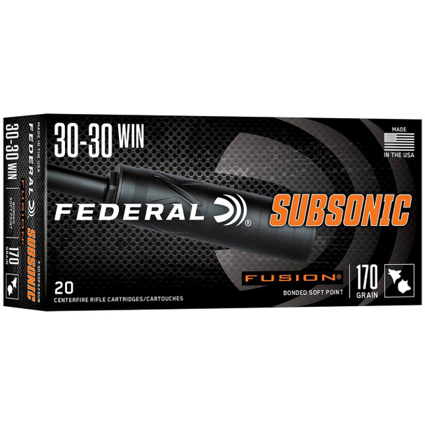 Federal Subsonic Ammunition: 30-30 Win, 170 Grain, Fusion Soft Point, 1000 fps | F3030FS2SUB