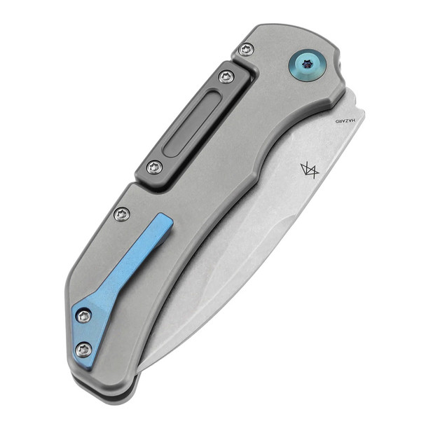 Kansept Hazard | Bali Lock | Stonewashed Titanium Handle | 3.63" CPM S35VN | Steven Dunnuck Designed | K1104H1