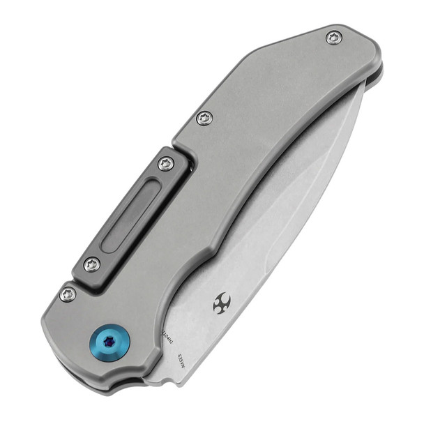 Kansept Hazard | Bali Lock | Stonewashed Titanium Handle | 3.63" CPM S35VN | Steven Dunnuck Designed | K1104H1