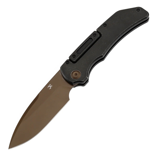 Kansept Hazard | Bali Lock | Blackwash Titanium Handle | 3.63" Rose Gold Coated CPM S35VN | Steven Dunnuck Designed | K1104H2