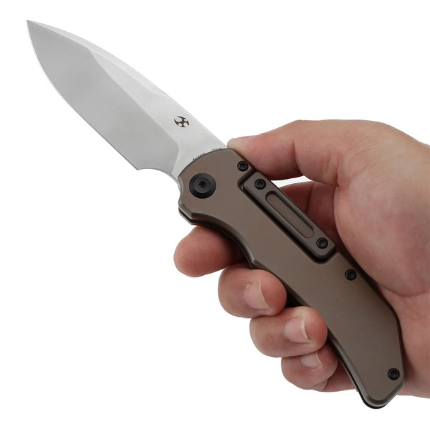 Kansept Hazard | Bali Lock | Bronze Anodized and Stonewashed Titanium Handle | 3.63" CPM S35VN | Steven Dunnuck Designed | K1104H4