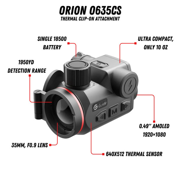 Guide Sensmart Orion O635CS Thermal Clip-On: 640x512, 35mm