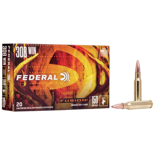 Federal Fusion Rifle Bulk Ammunition: 308 Win, 150 Grain, Fusion Soft Point, 2820 fps, Qty: 200 | F308FS1