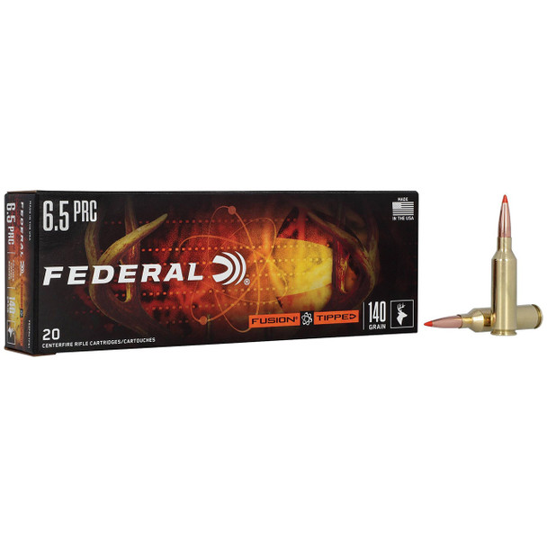 Federal Fusion Tipped Rifle Bulk Ammunition: 6.5 PRC, 140 Grain, Fusion Tipped, 2975 fps, Qty: 200 | F65PRCTFS1
