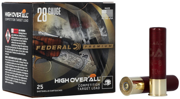Federal High Over All Bulk Ammunition: 28 Gauge, 8 Shot, 2-3/4 in, 3/4 oz, 1250 fps, Qty: 250