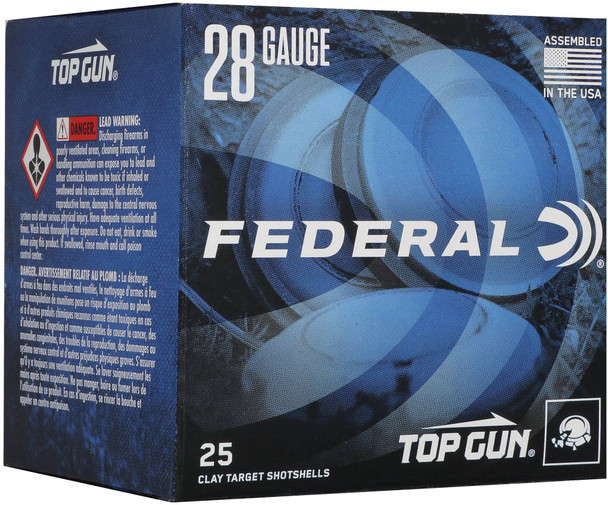 Federal Top Gun Bulk Ammunition: 28 Gauge, 8 Shot, 2-3/4 in, 3/4 oz, 1330 fps, Qty: 250
