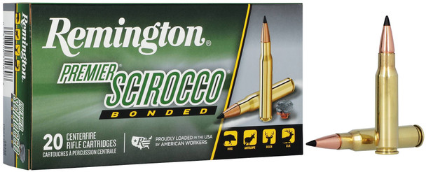 Remington Premier Scirocco Bulk Ammunition: 308 Win, 165 Grain, Swift Scirocco Bonded, 2680 fps