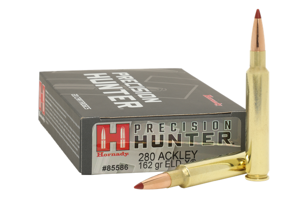 Hornady Precision Hunter Bulk Ammunition: 280 Ackley, 162 Grain, ELD-X, 2850 fps