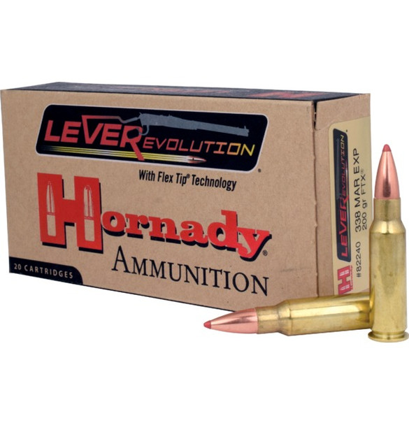Hornady LEVERevolution Ammunition: 338 Marlin Express, 200 Grain, FTX, 2565 fps
