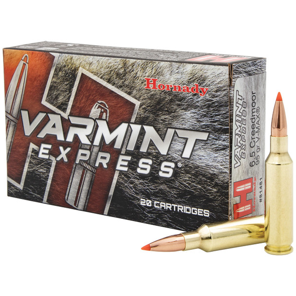 Hornady Varmint Express Bulk Ammunition: 6.5 Creedmoor, 95 Grain, V-MAX, 3300 fps