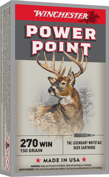 Winchester Power-Point Bulk Ammunition: 270 Winchester, 150 Grain, Power-Point, 2850 fps