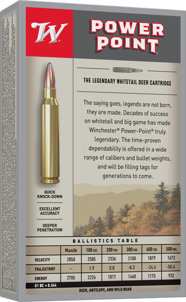 Winchester Power-Point Bulk Ammunition: 270 Winchester, 150 Grain, Power-Point, 2850 fps