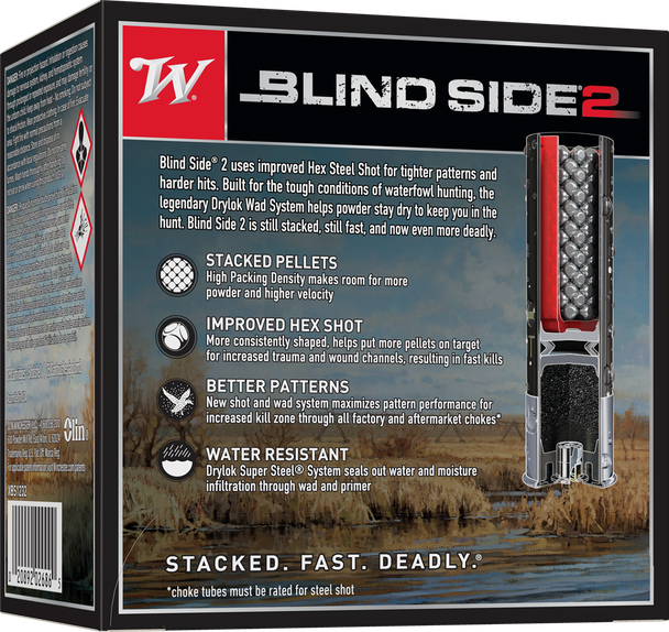 Winchester Blind Side 2 Bulk Ammunition: 12 Gauge, 3", 2 Shot, 1 3/8 Ounce, 1400 fps