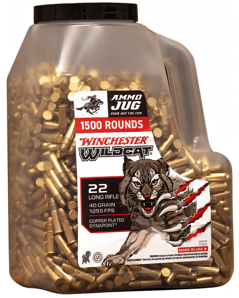 Winchester Wildcat Bulk Ammunition: 22 Long Rifle, 40 Grain, Copper Plated DynaPoint, 1255 fps