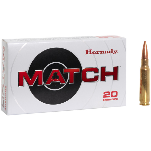 Hornady Match Ammunition: 308 Win, 178 Grain, BTHP Match, 2600 fps