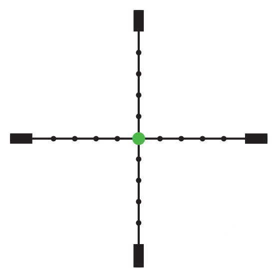 MIL-Dot Crosshair w/ Green Dot Reticle