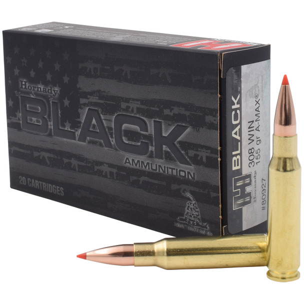 Hornady BLACK Ammunition: 308 Win, 155 gr, ELD Match, 2850 fps | 80927