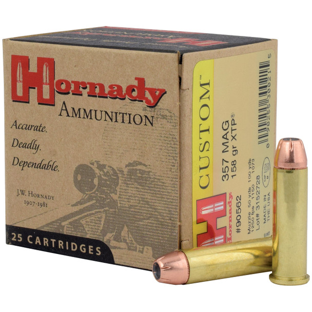 Hornady Custom Ammunition: 357 Mag, 158 gr, XTP, 1250 fps, Model 90562