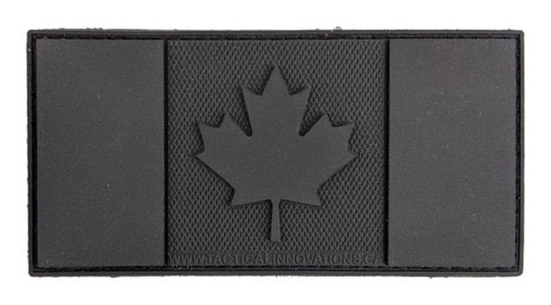 TIC PVC Morale Patch - Canadian Flag, BlackOps, 2"x4"