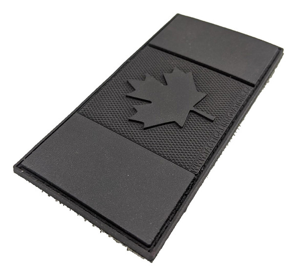 TIC PVC Morale Patch - Canadian Flag, BlackOps, 2"x4"