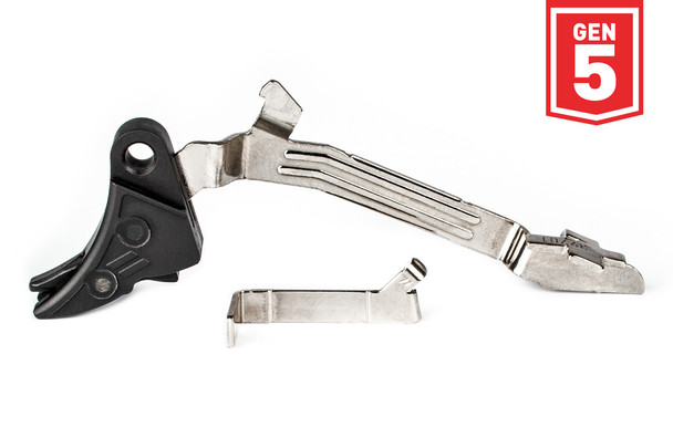 ZEV Tech Pro Trigger Curved Face Upgrade Kit - GLOCK Gen5, 9mm, Black/Black