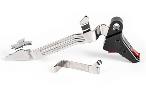 ZEV Tech Pro Trigger Flat Face Upgrade Kit - GLOCK Gen5, 9mm, Black/Red