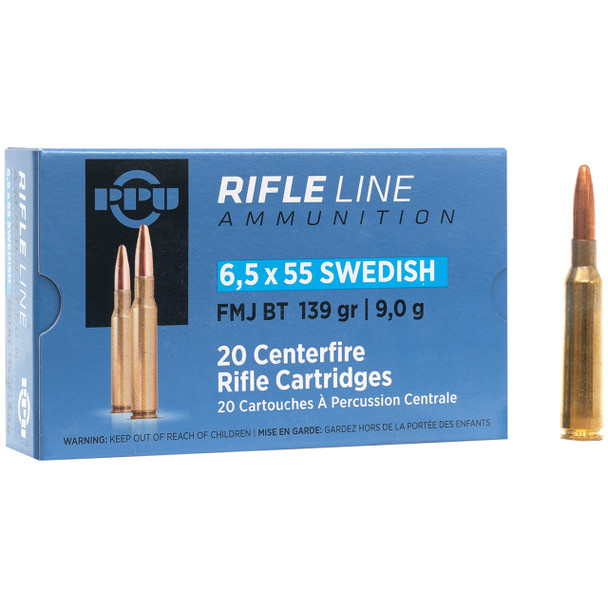 PPU (Prvi Partizan) Rifle Line: 6.5x55mm Swedish, 139 gr, FMJ-BT Ammunition