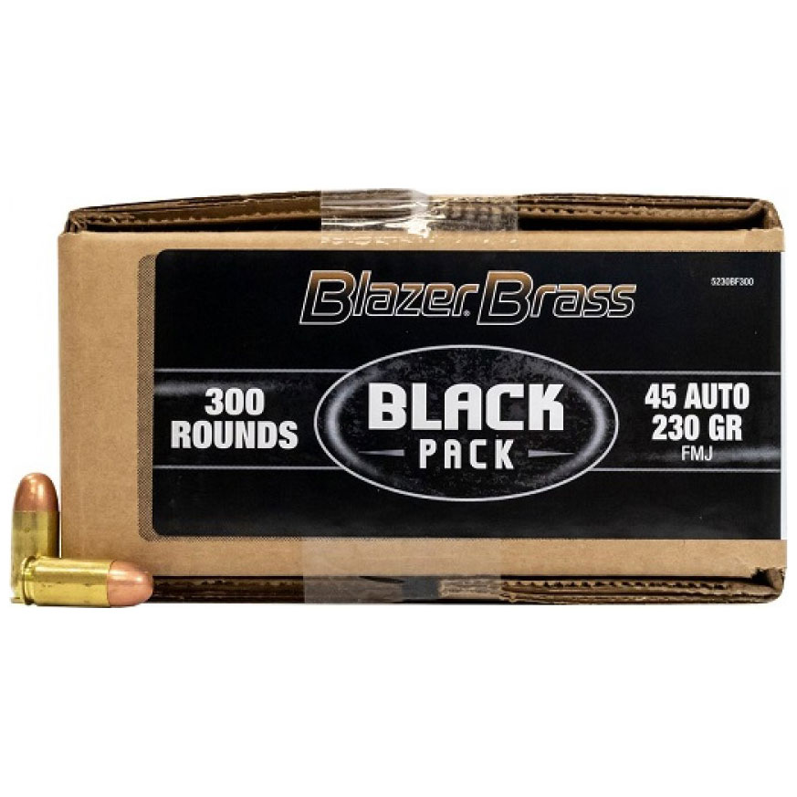 CCI Blazer Brass Black Pack Ammunition - 45 ACP, 230 gr, FMJ, 830 fps,  Model 5230BF300