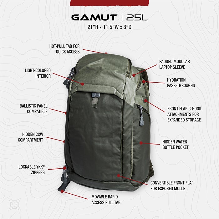 Vertx Gamut Backpack: Heather OD Rudder Green - Main Image