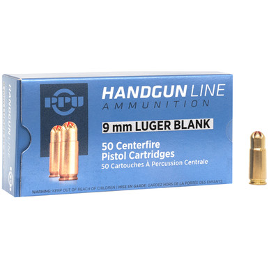 PPU (Prvi Partizan) Blank Ammunition: 9mm Luger, Blank, Model PPB9L