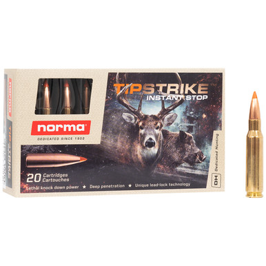 Norma TIPSTRIKE Ammunition: 308 Win, 170 gr, Polymer Tipped, 2625 fps, Model 20174352